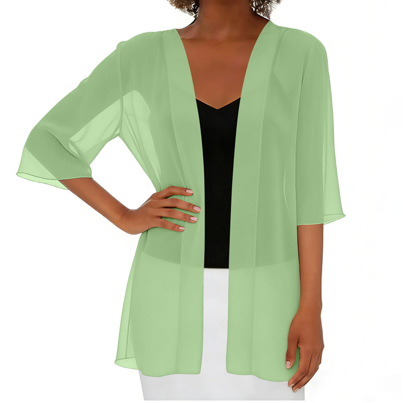 Paolaa | Sheer Open Front Lightweight Cardigan