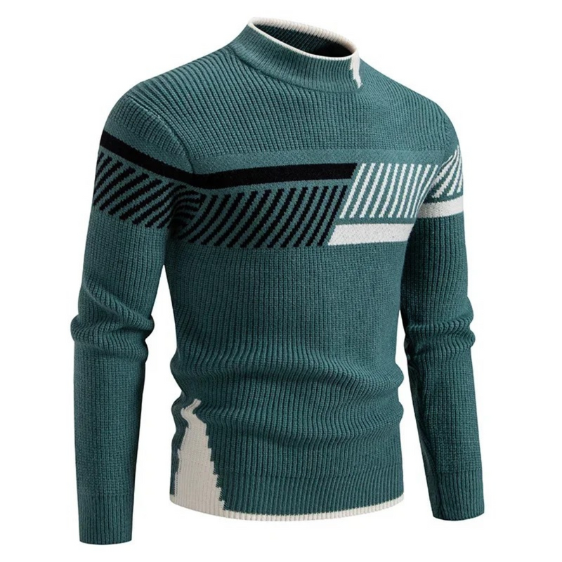 Zohir | Mock Neck Long Sleeve Ribbed Sweater