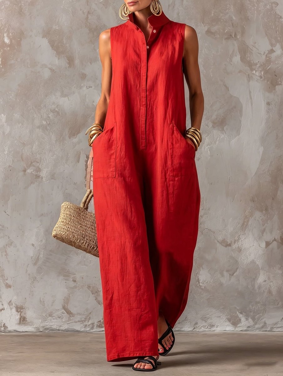 Salla | Sleeveless Jumpsuit with Wide Legs and Pockets