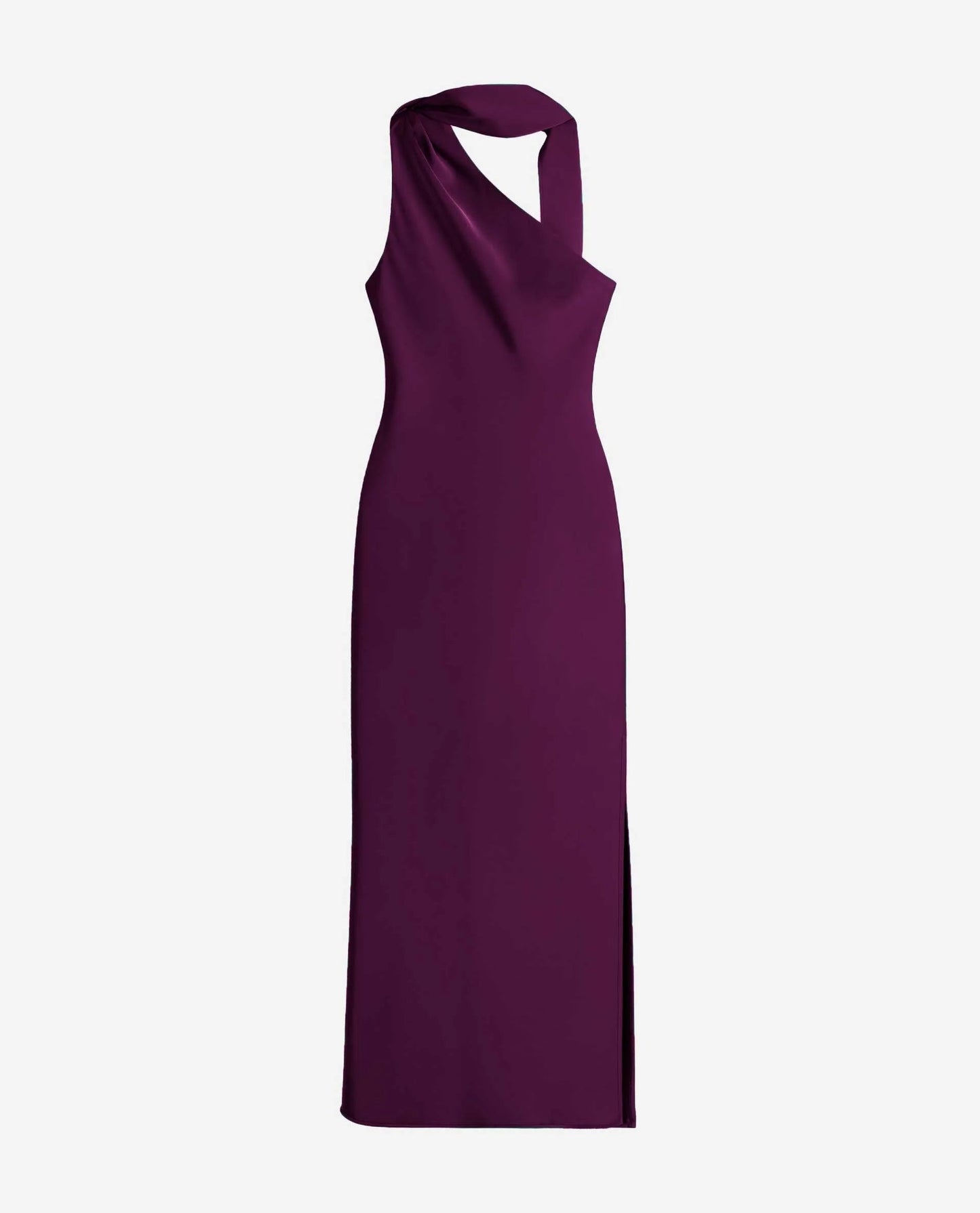 Zinash | Asymmetrical Neck Draped Midi Dress