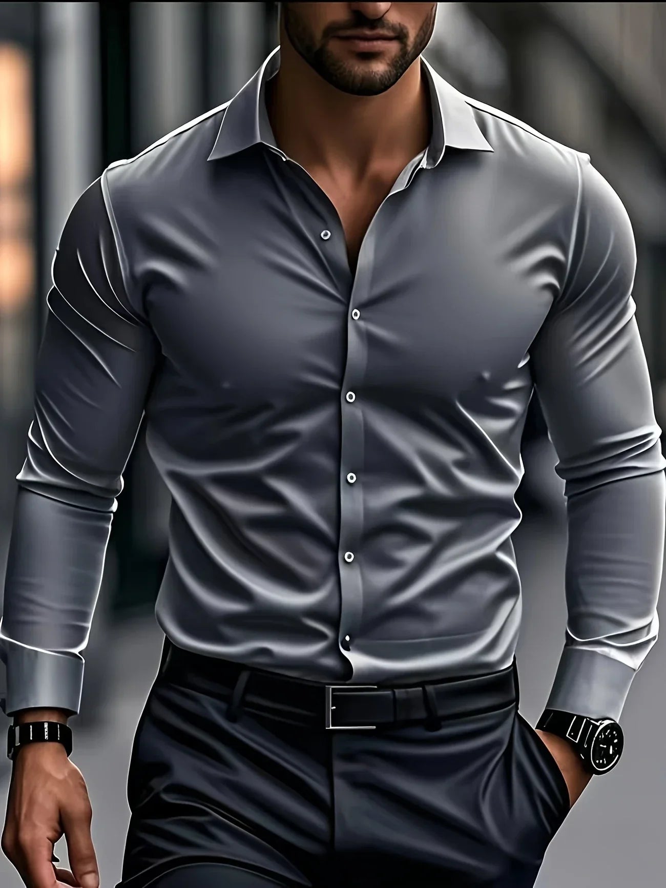 Byron | Slim Fit Button Front Shirt
