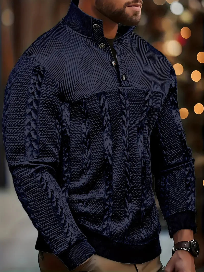 Dawson | Textured Henley Sweater for Everyday Comfort
