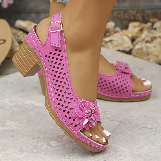 Imogen | Open Toe Slingback Block Heel Sandal