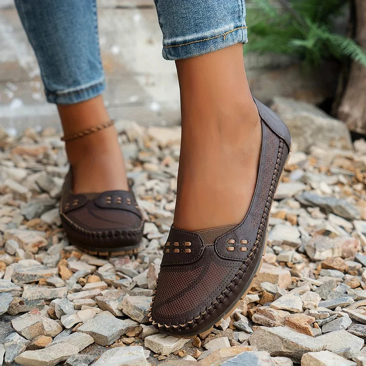 Gerdien | Slip On Loafers Perforated Round Toe