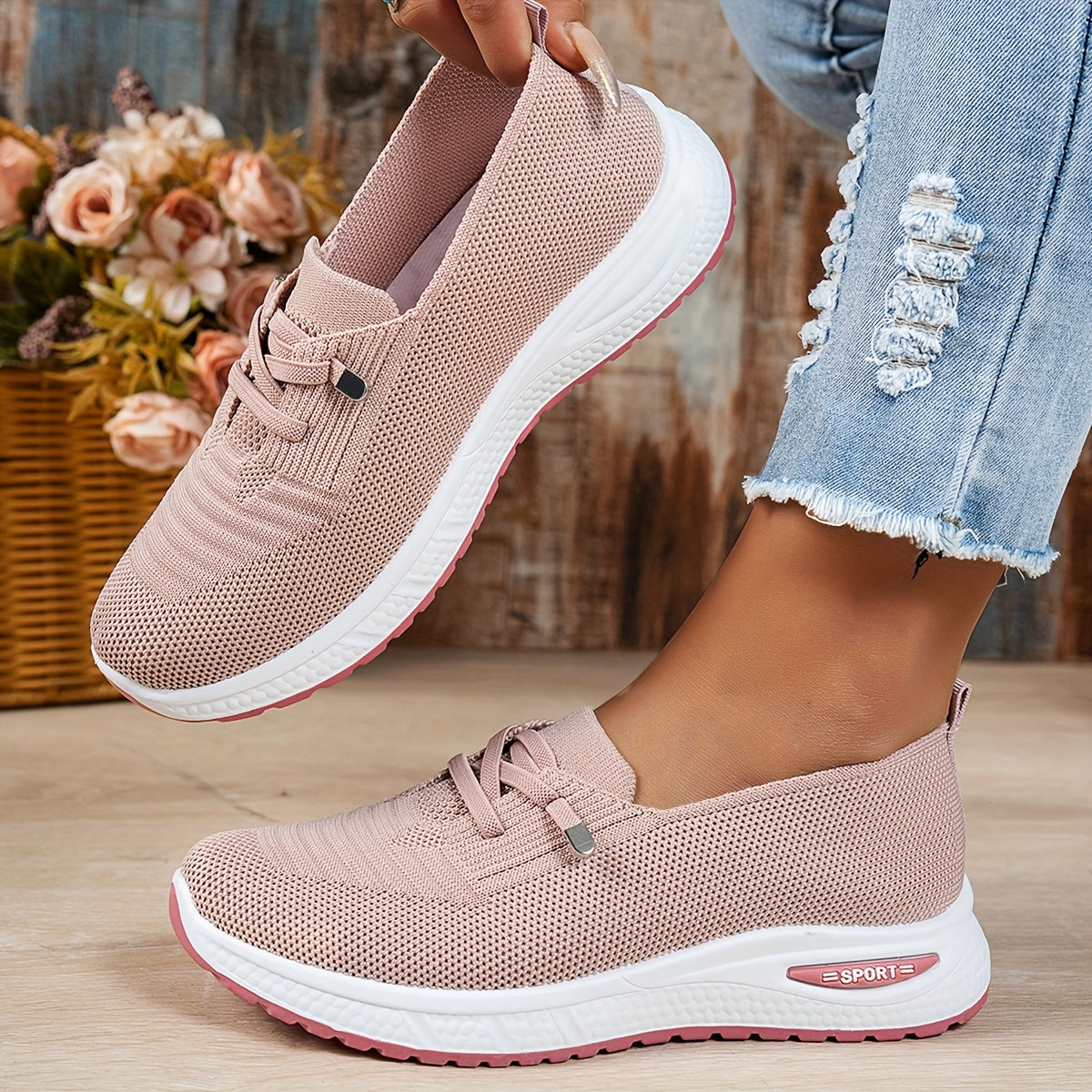 Olympe | Mesh Slip-On Walking Sneakers