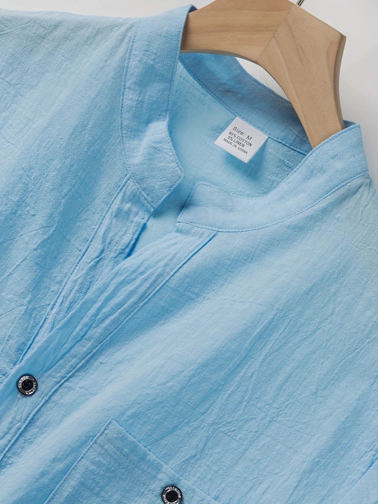 Markos | Short Sleeve Band Collar Henley Shirt
