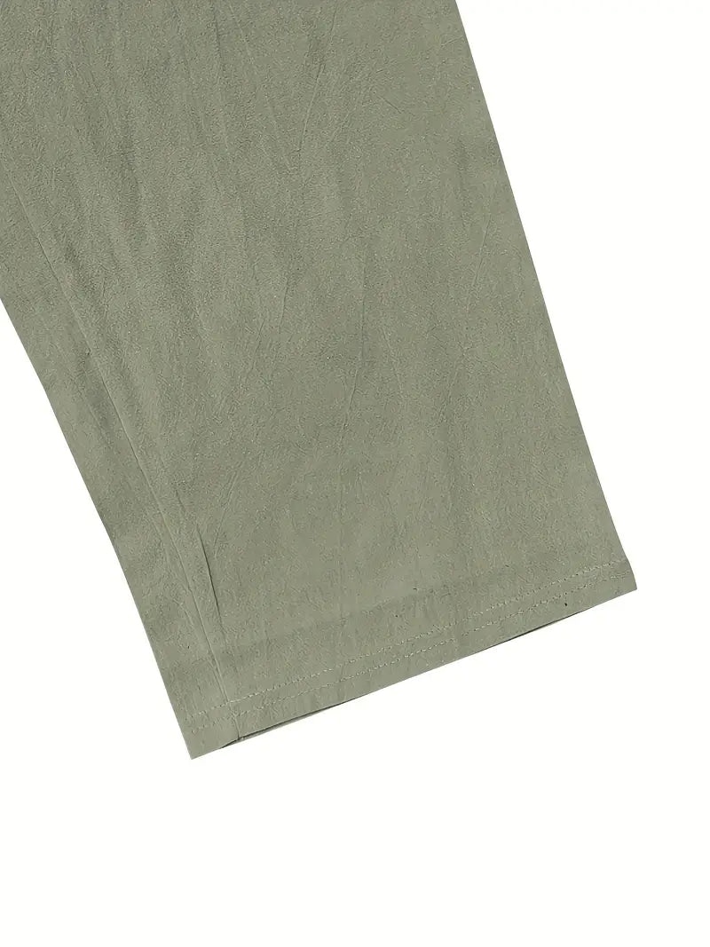 Babaev | Drawstring Wide Leg Casual Linen Pants