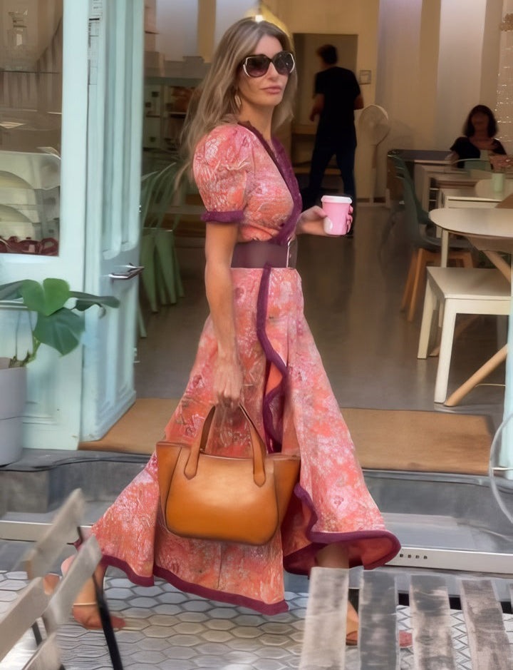 Eliett - Maxi Wrap Dress with Puff Sleeves