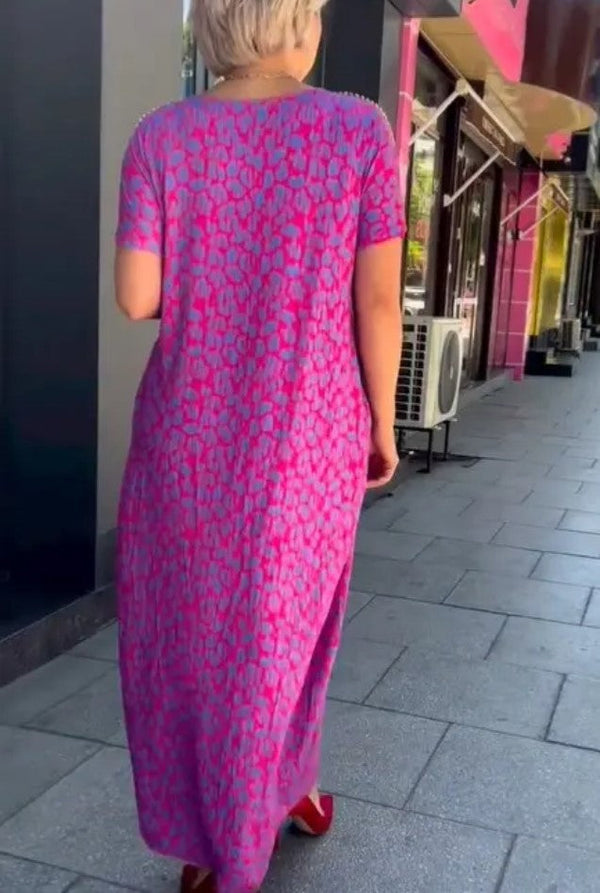 Aspasia | Short Sleeve Maxi Dress