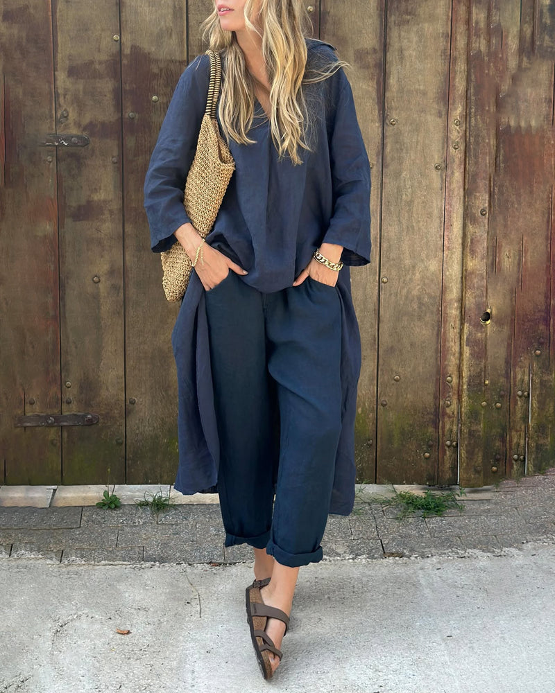 Ximena | Long Sleeve V-Neck Two-Piece Set
