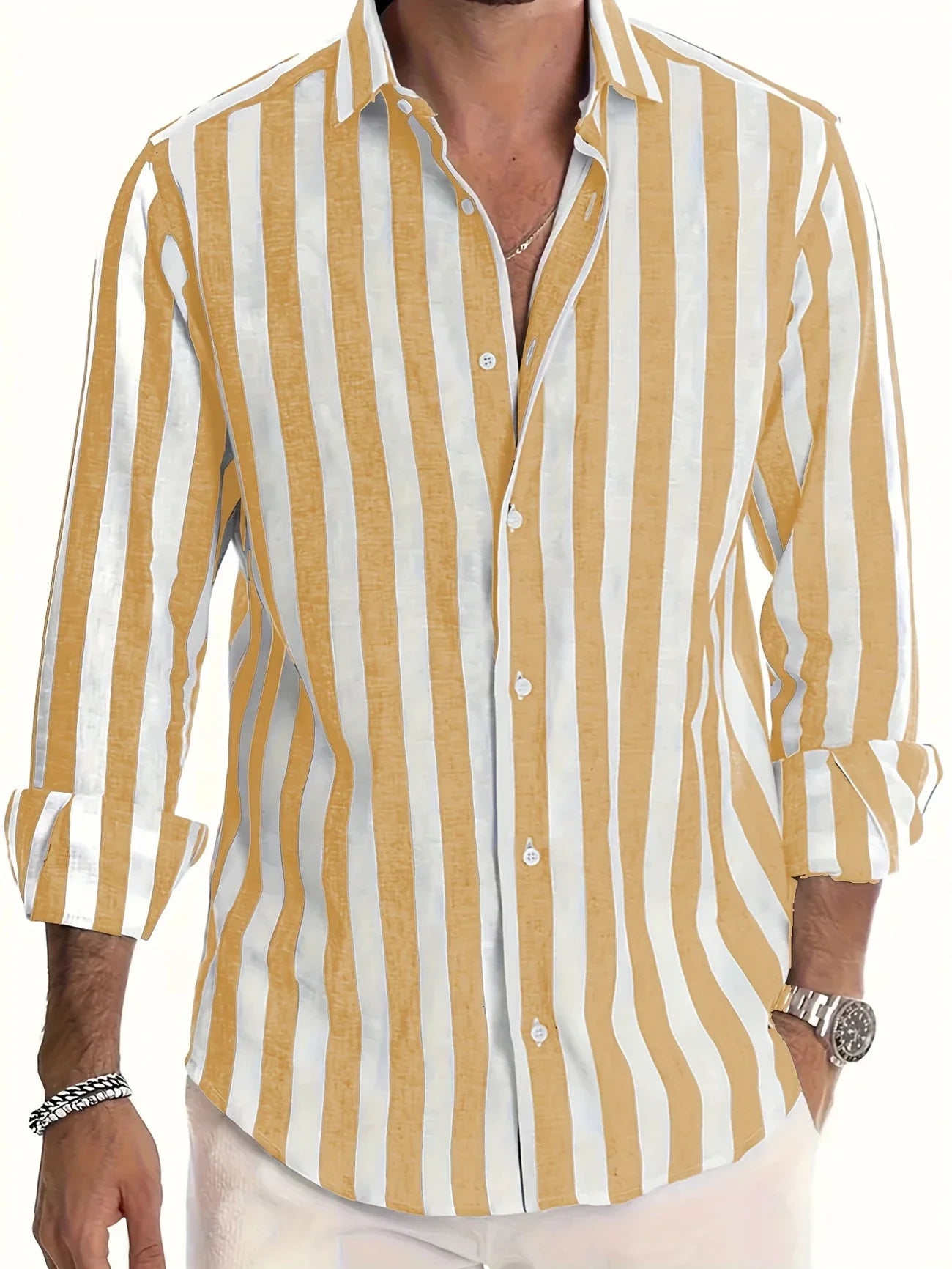 George | Long Sleeve Vertical Striped Button Shirt