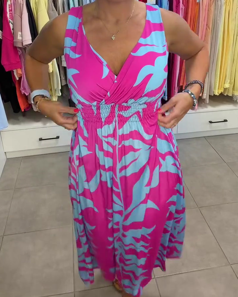 Kealia | Maxi Dress Sleeveless Floral Smocked Waist