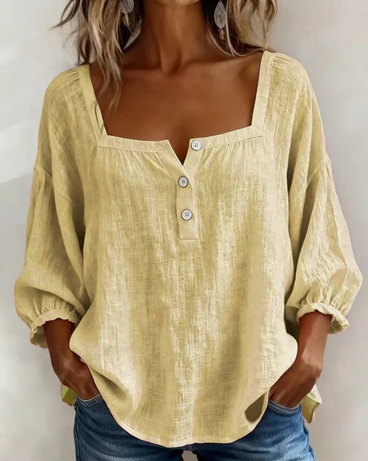 Leontien | Loose Square Neck Blouse