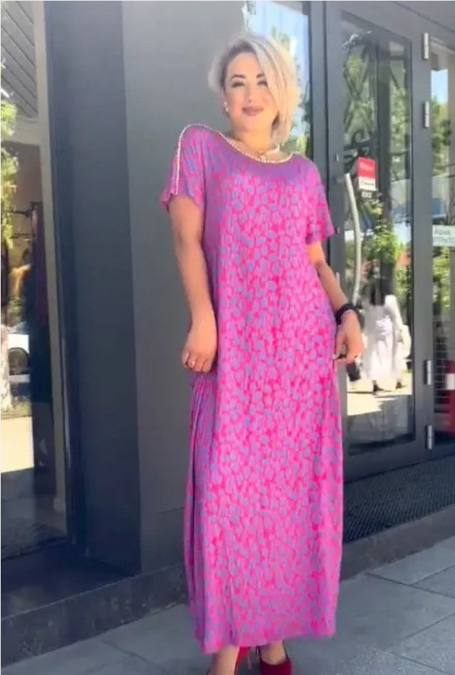 Bettina | Printed Short Sleeve Maxi Dress