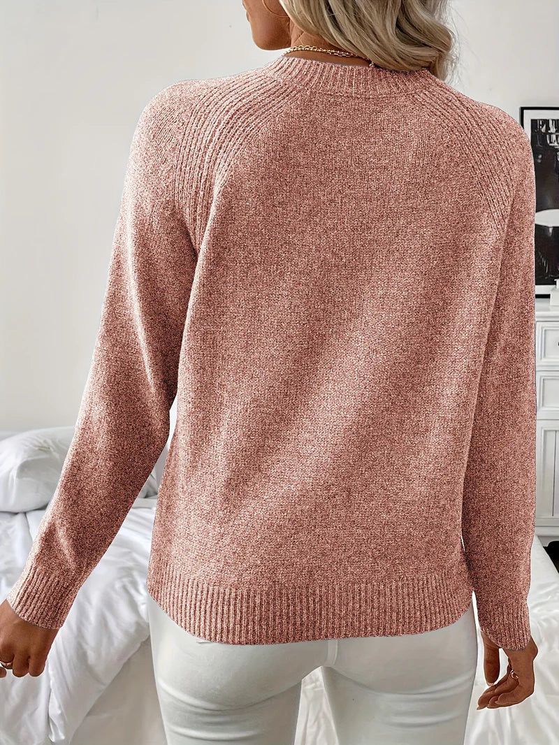 Pascuala | Pearl Button Crew Neck Knitted Sweater