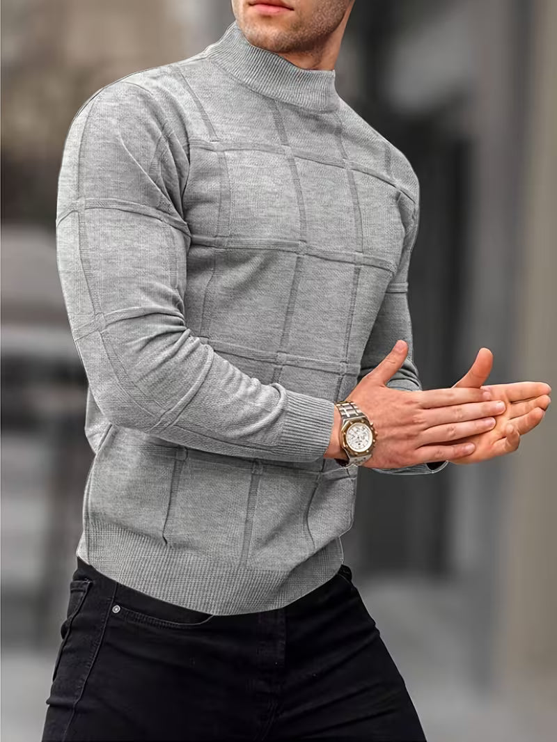 Roaan | Textured Mock Neck Long Sleeve Sweater