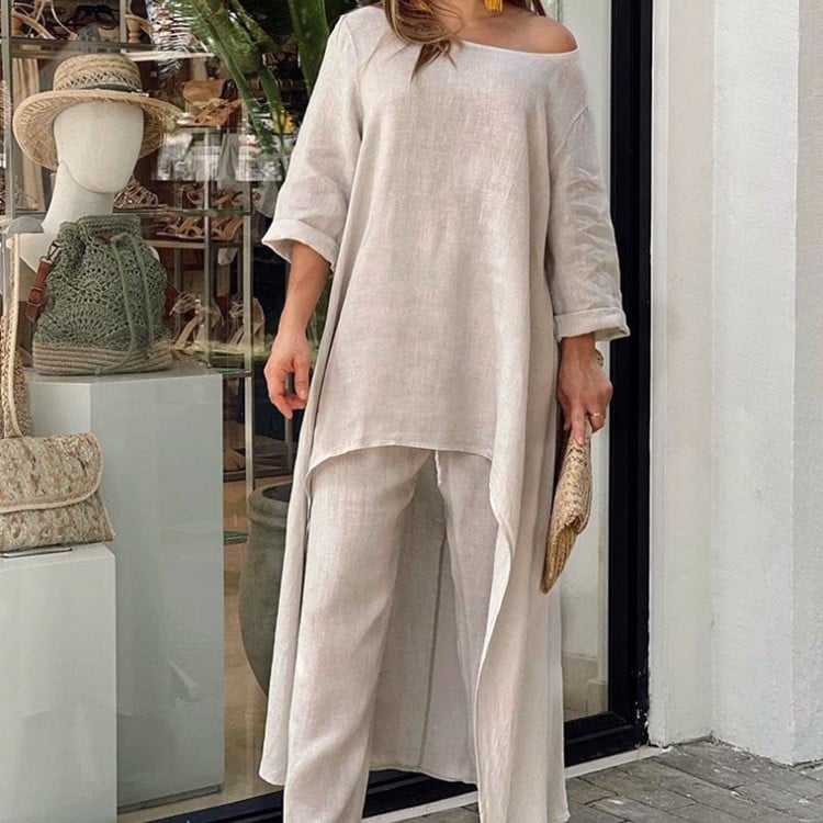 Liselotte | Two Piece Asymmetrical Tunic Trouser Set