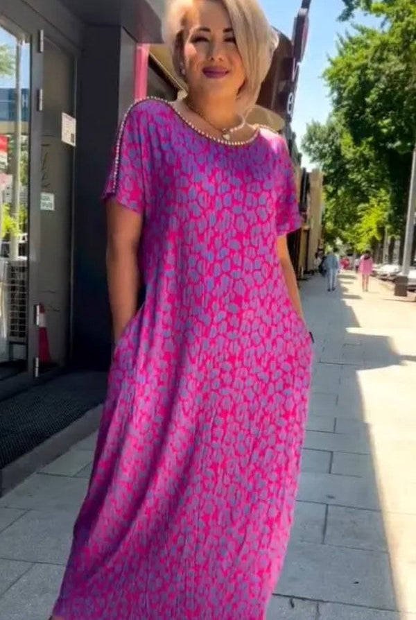 Aspasia | Short Sleeve Maxi Dress