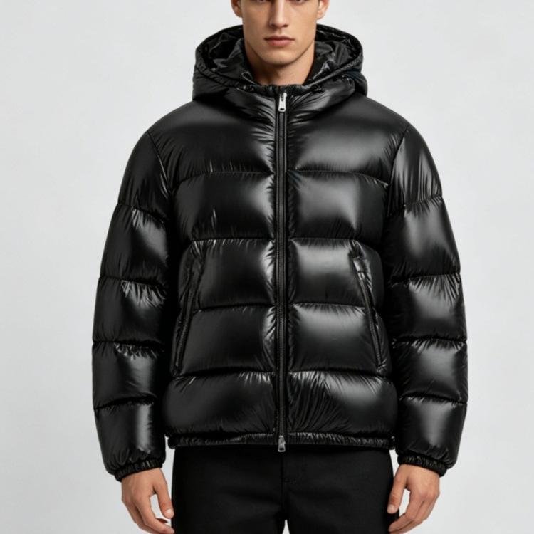 Whalen | Puffer Jacket With Hood and Glossy Finish