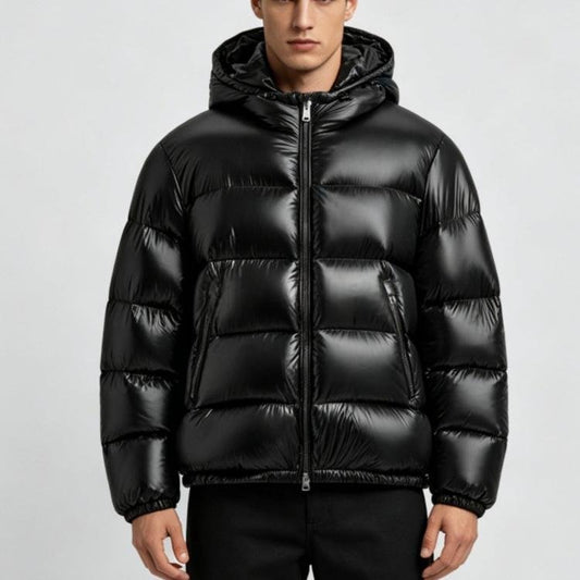 Whalen | Puffer Jacket With Hood and Glossy Finish
