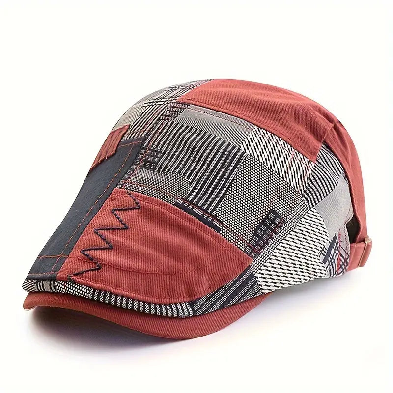Lebron | Patchwork Print Adjustable Flat Cap