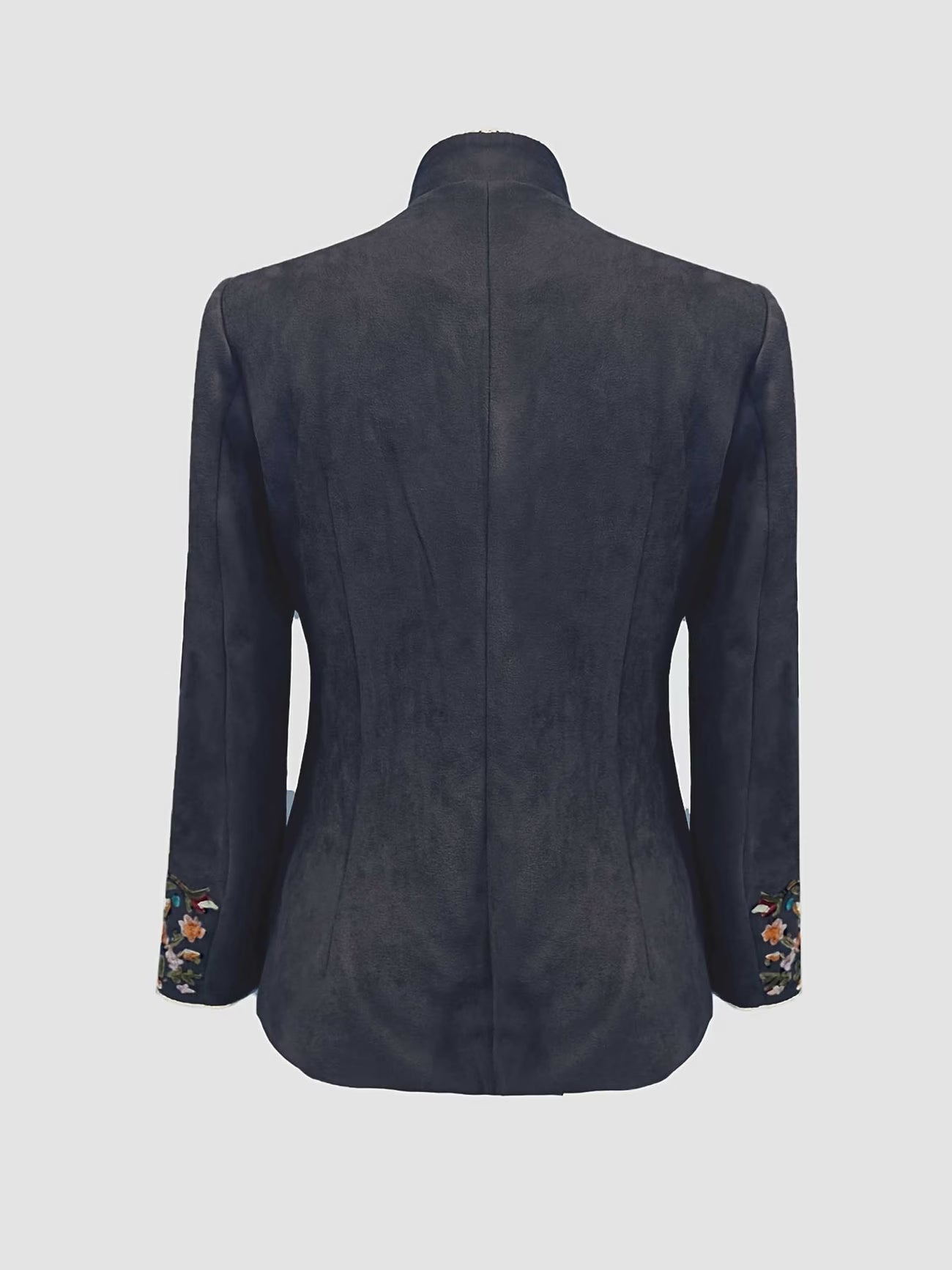 Anisaa | Embroidered Button Front Stand Collar Jacket