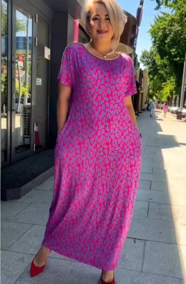 Aspasia | Short Sleeve Maxi Dress