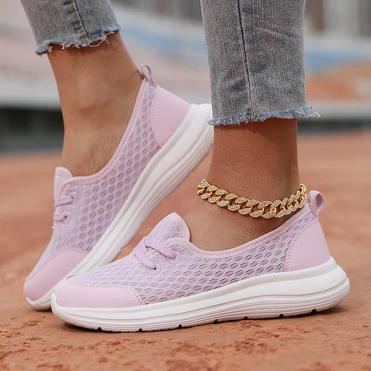 Firsova - Mesh Lace-Up Soft Sole Walking Shoes
