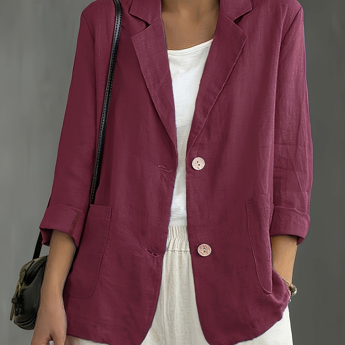 Jayde | Blazer Jacket With Lapel Collar Pockets