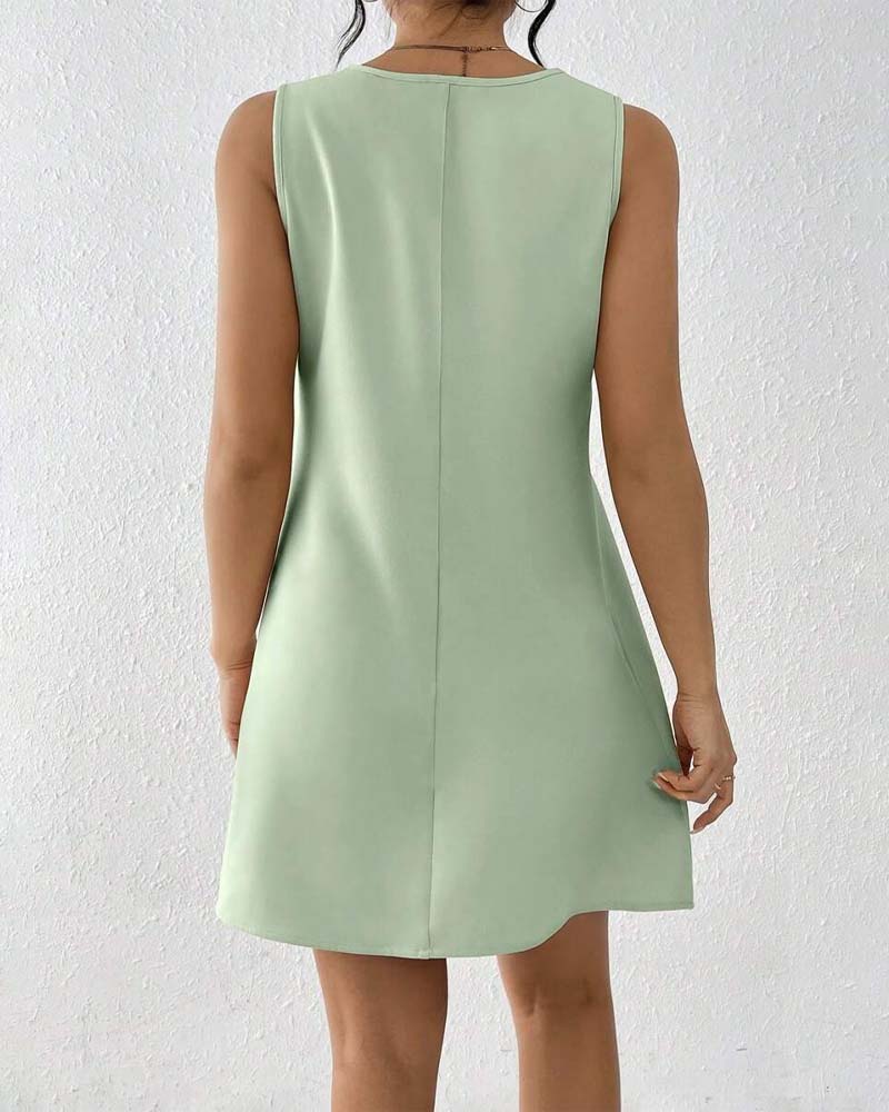 Ayna | Mint Green Sleeveless A-Line Mini Dress