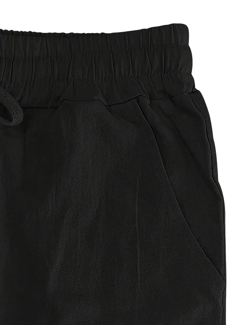 Babaev | Drawstring Wide Leg Casual Linen Pants