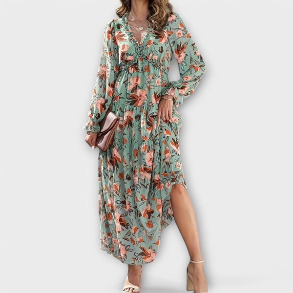 Vanna | Floral Print Long Sleeve Maxi Dress