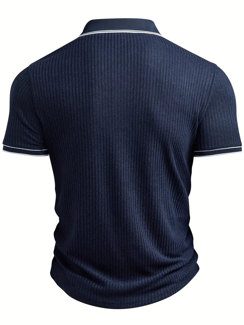 Orestis - Ribbed Short Sleeve Polo Shirt
