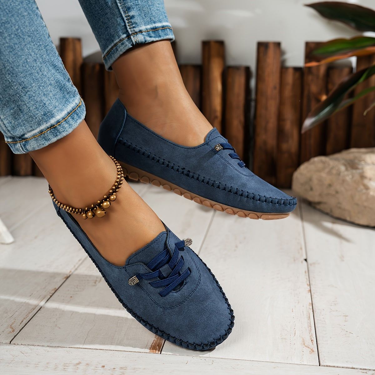 Zakiya - Slip On Lace Up Loafers