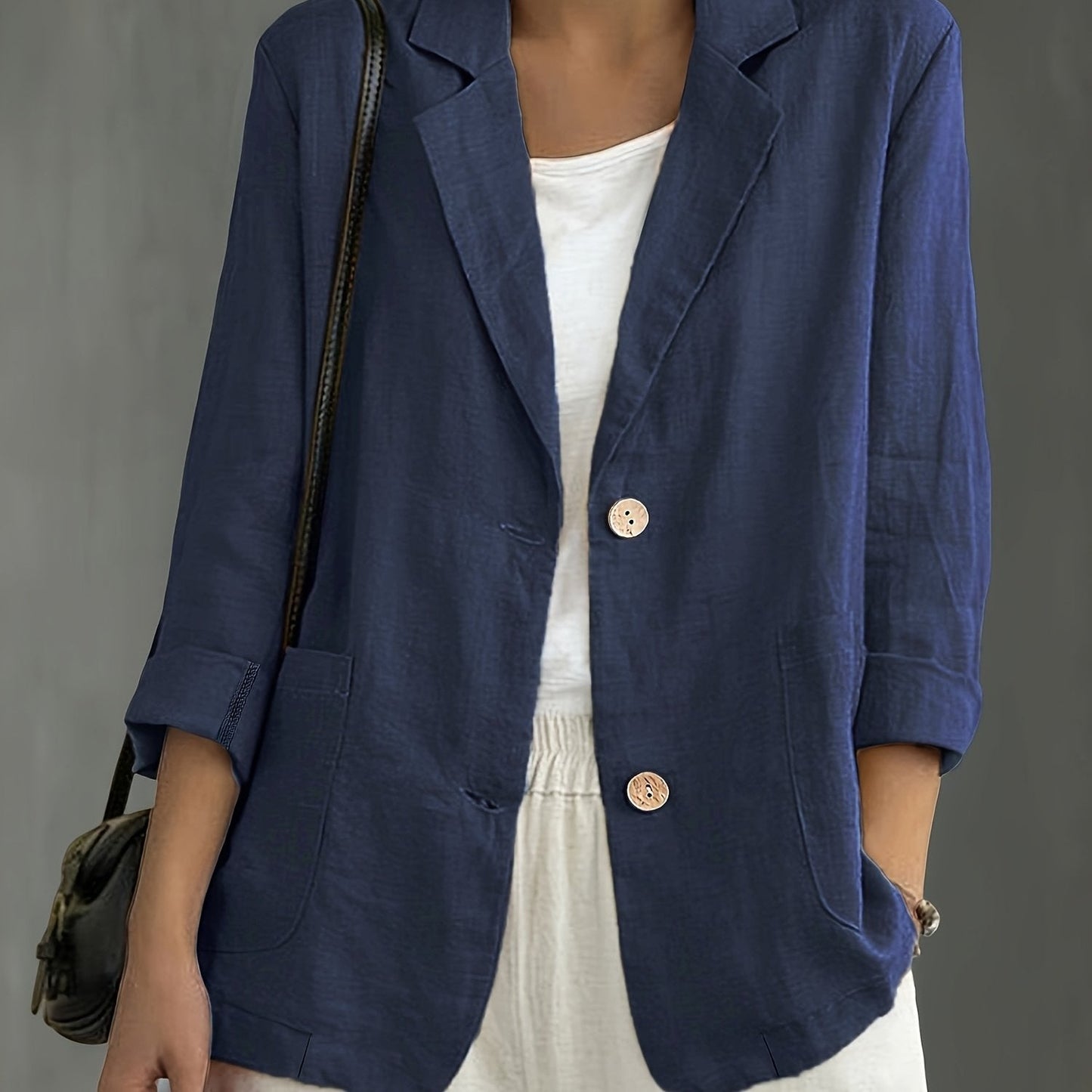 Jayde | Blazer Jacket With Lapel Collar Pockets