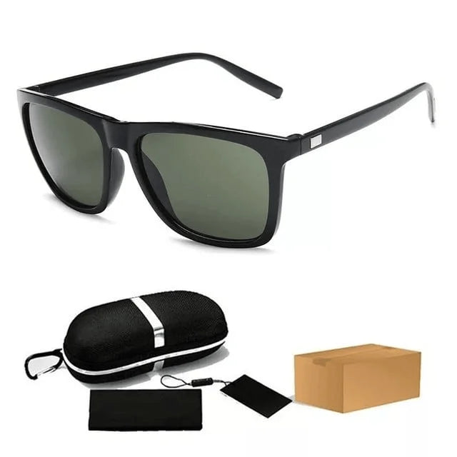 AeroShades - Rectangular Frame Polarized Sunglasses With Case