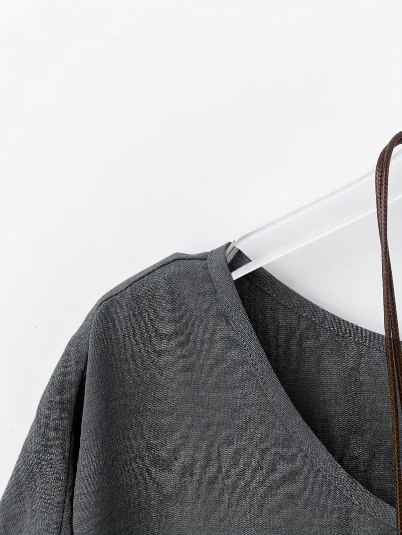 Dilek | Loose Round Neck Short Sleeve Blouse