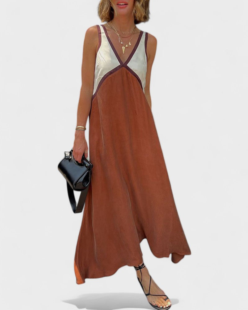 Vida | Sleeveless Color Block Maxi Dress