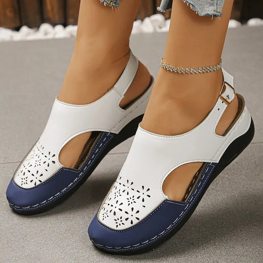 Anesa | Wedge Sandals Closed Toe Cutout Design