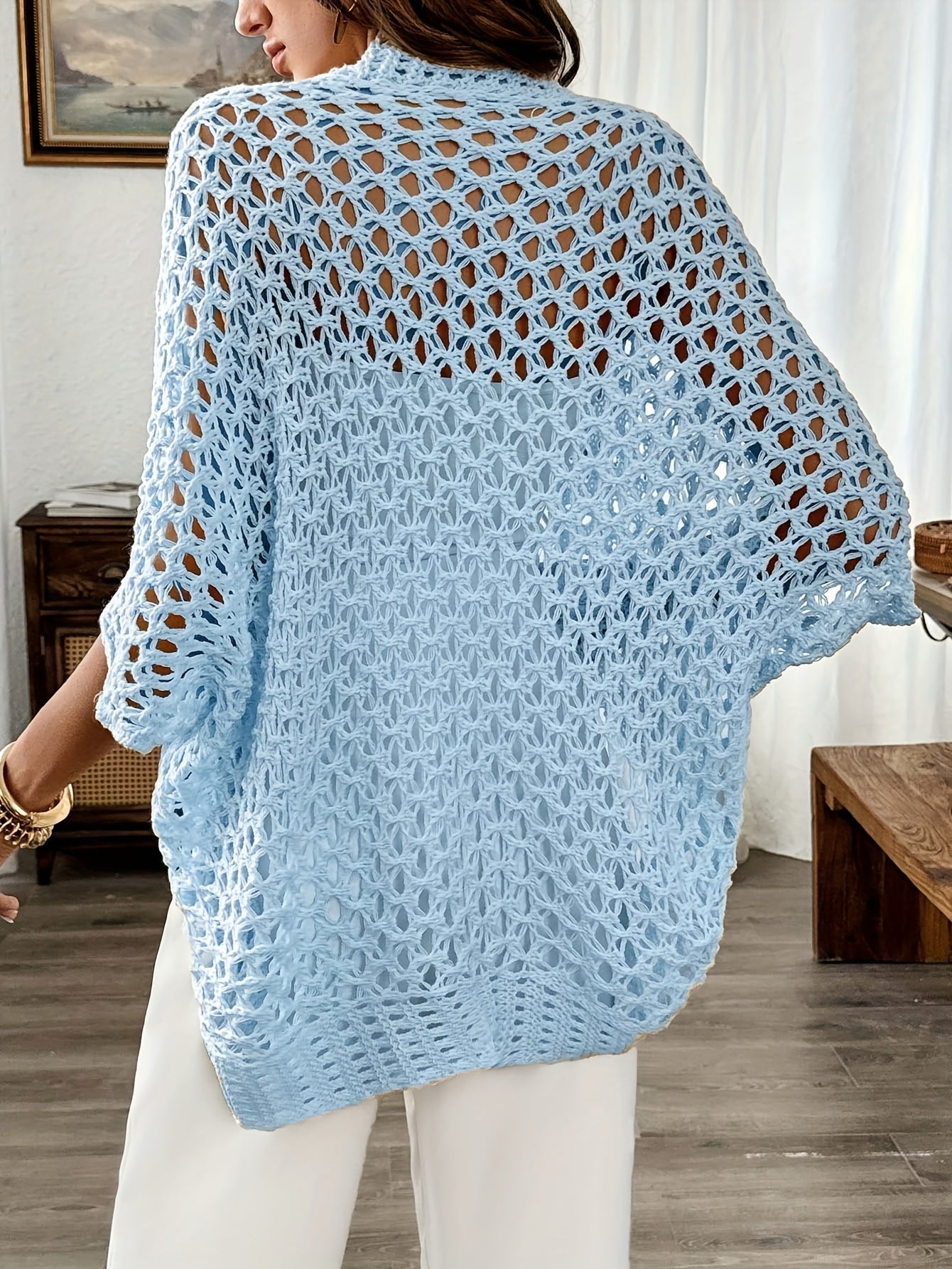 Etleva | Open Knit Batwing Sleeve Cardigan