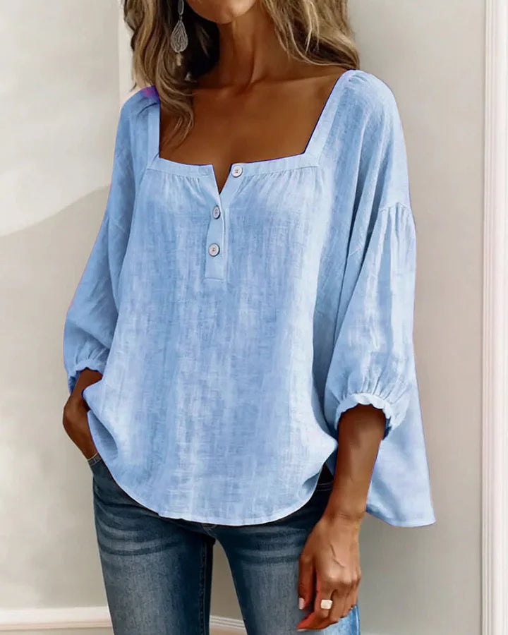 Leontien | Loose Square Neck Blouse
