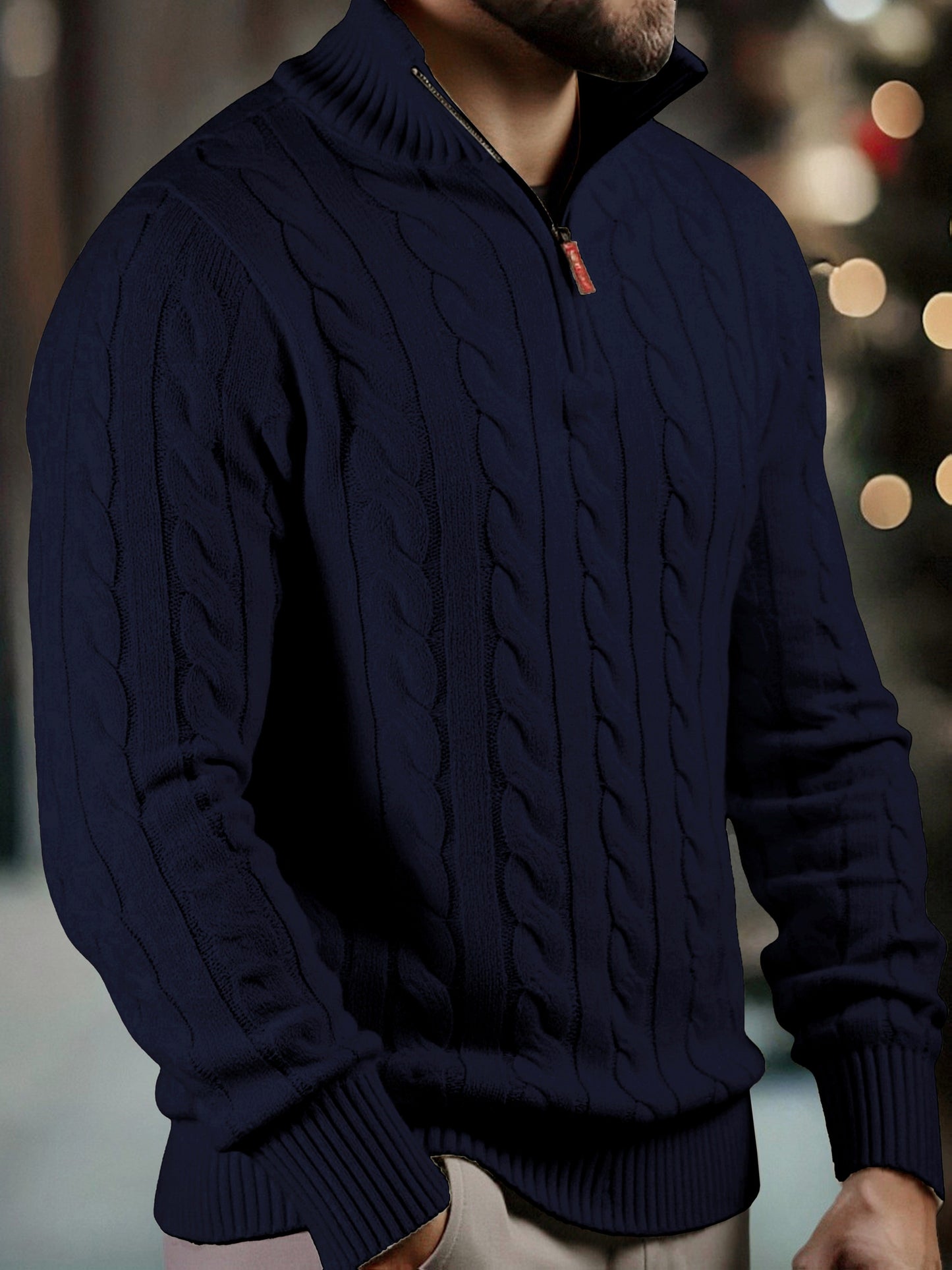 Vasyl | Sweater Cable Knit Quarter-Zip Long Sleeve