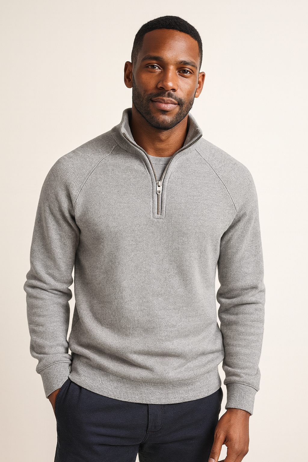 Eduardo | Sweater with Quarter Zip and Raglan Sleeves