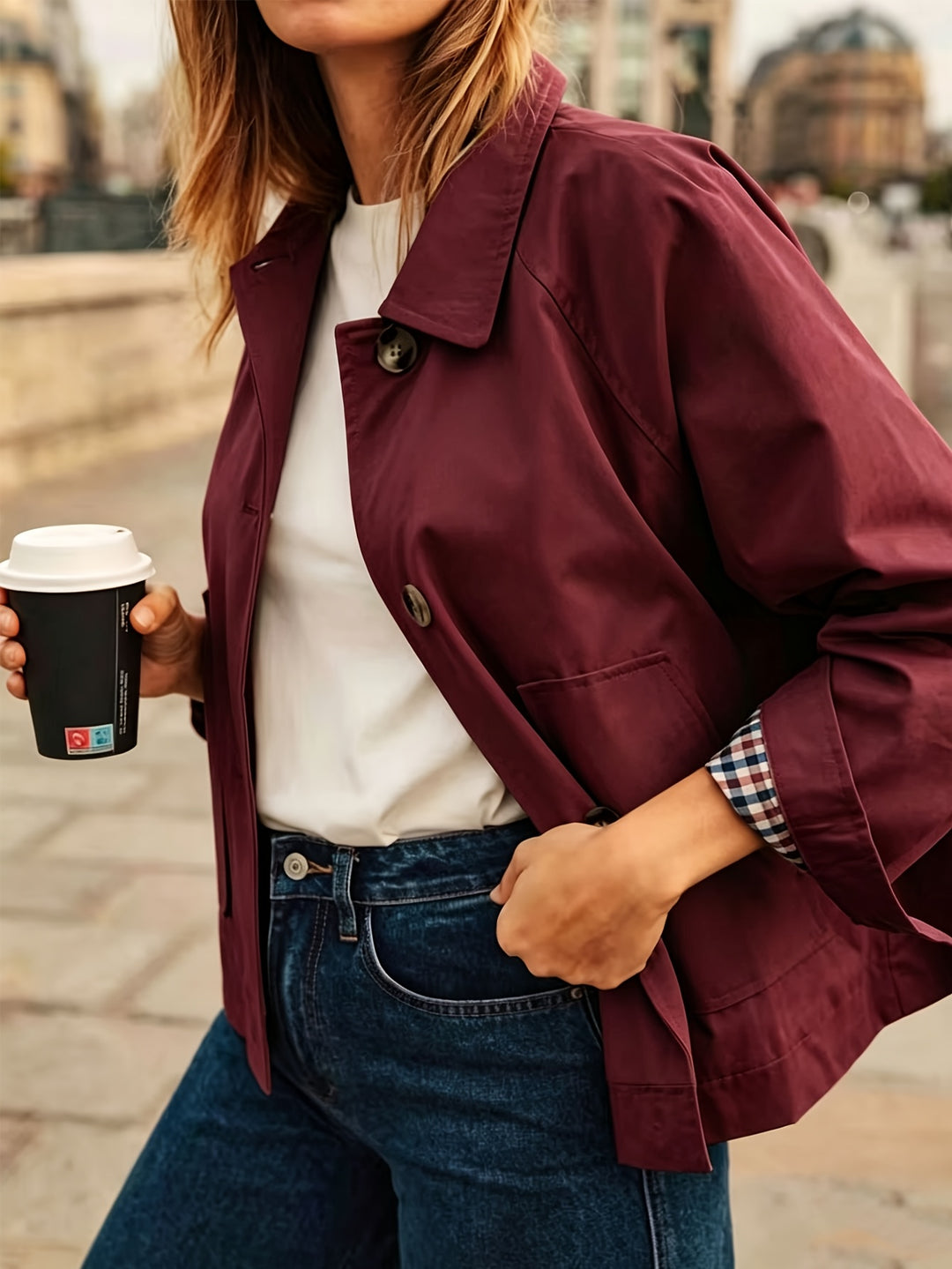 Alyona | Long Sleeve Button Front Jacket