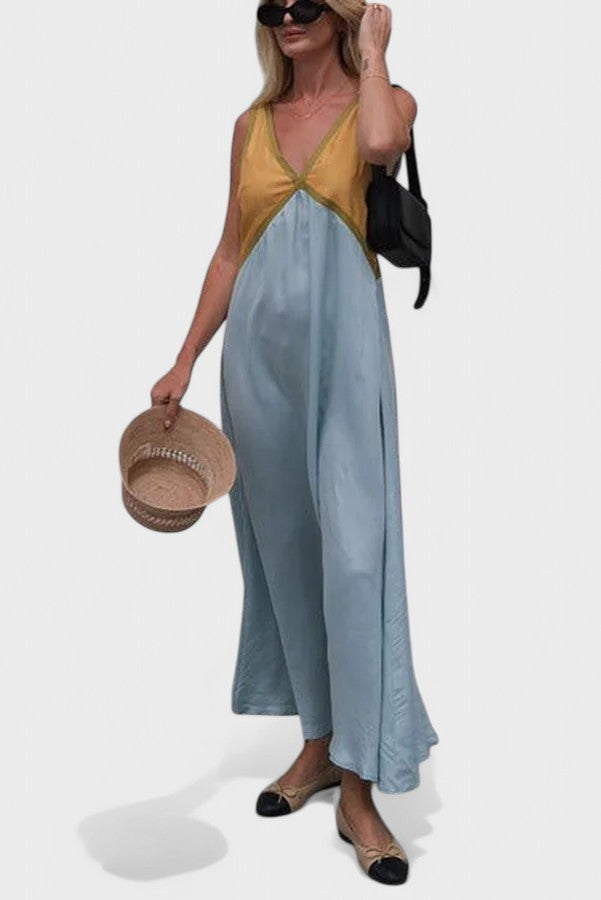 Vida | Sleeveless Color Block Maxi Dress