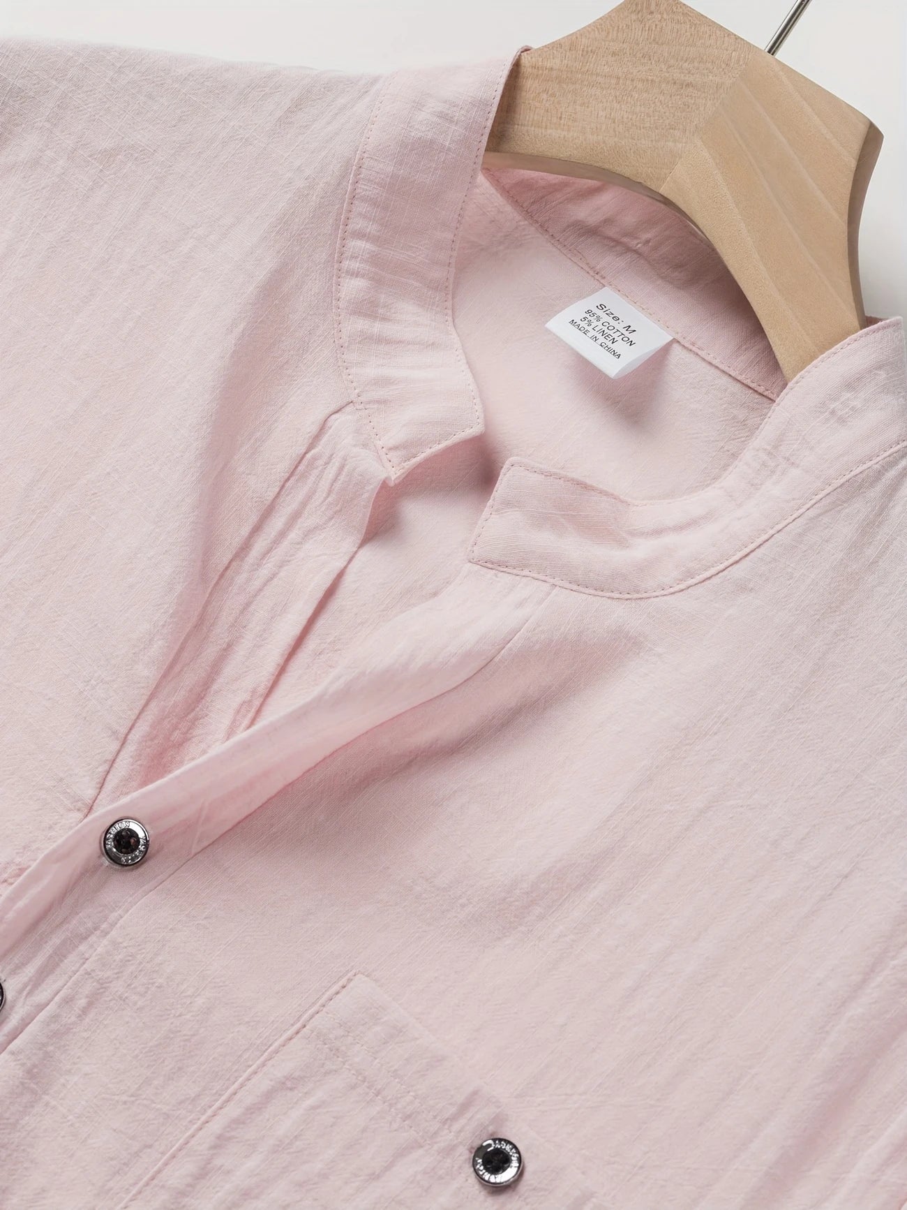 Markos | Short Sleeve Band Collar Henley Shirt