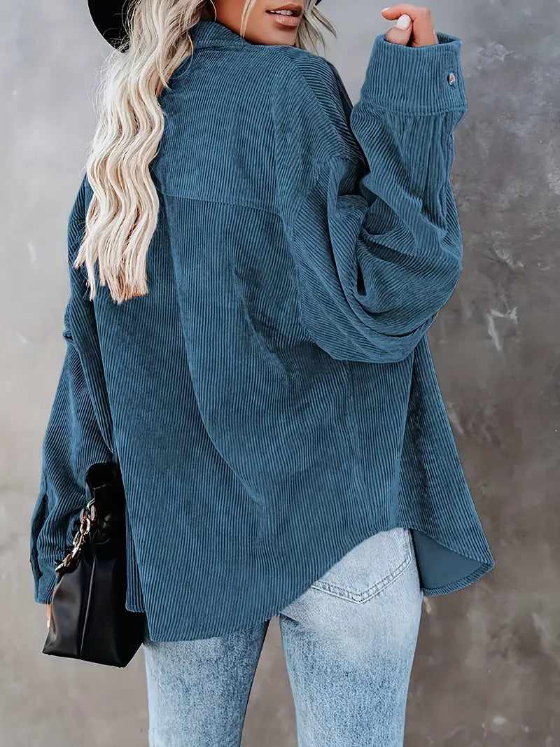 Irmela | Long Sleeve Corduroy Button Shirt
