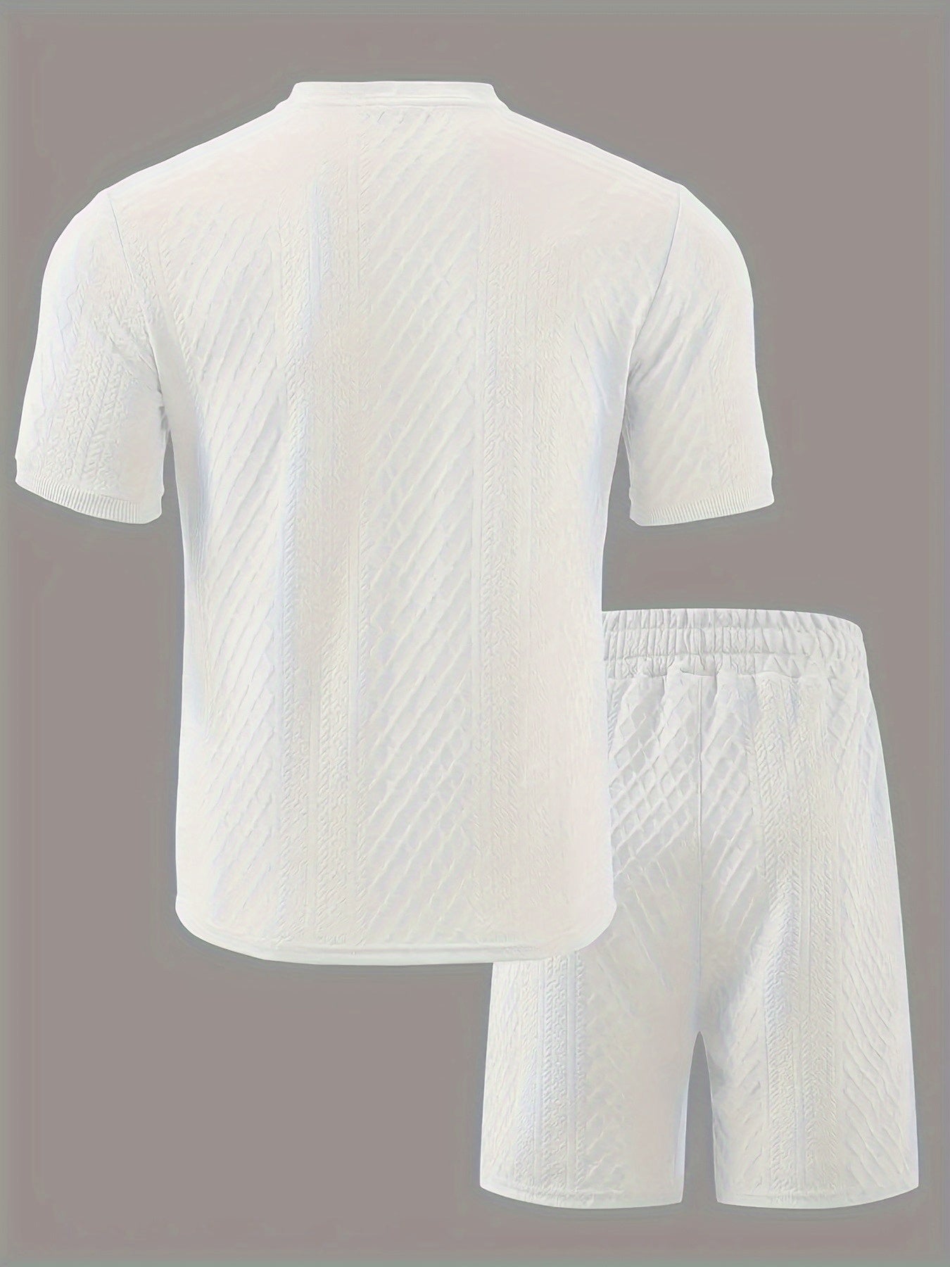 Reginald | Textured Henley Shirt and Shorts Set