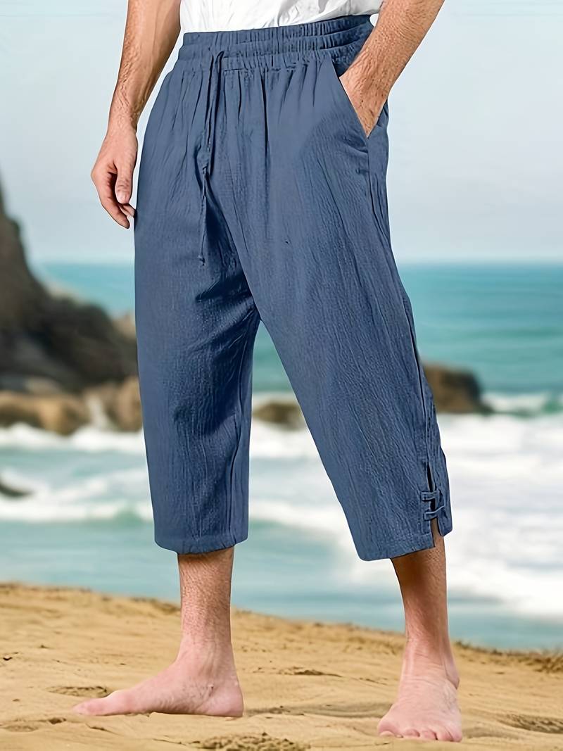 Eksteen | Cropped Drawstring Elastic Waist Casual Trousers