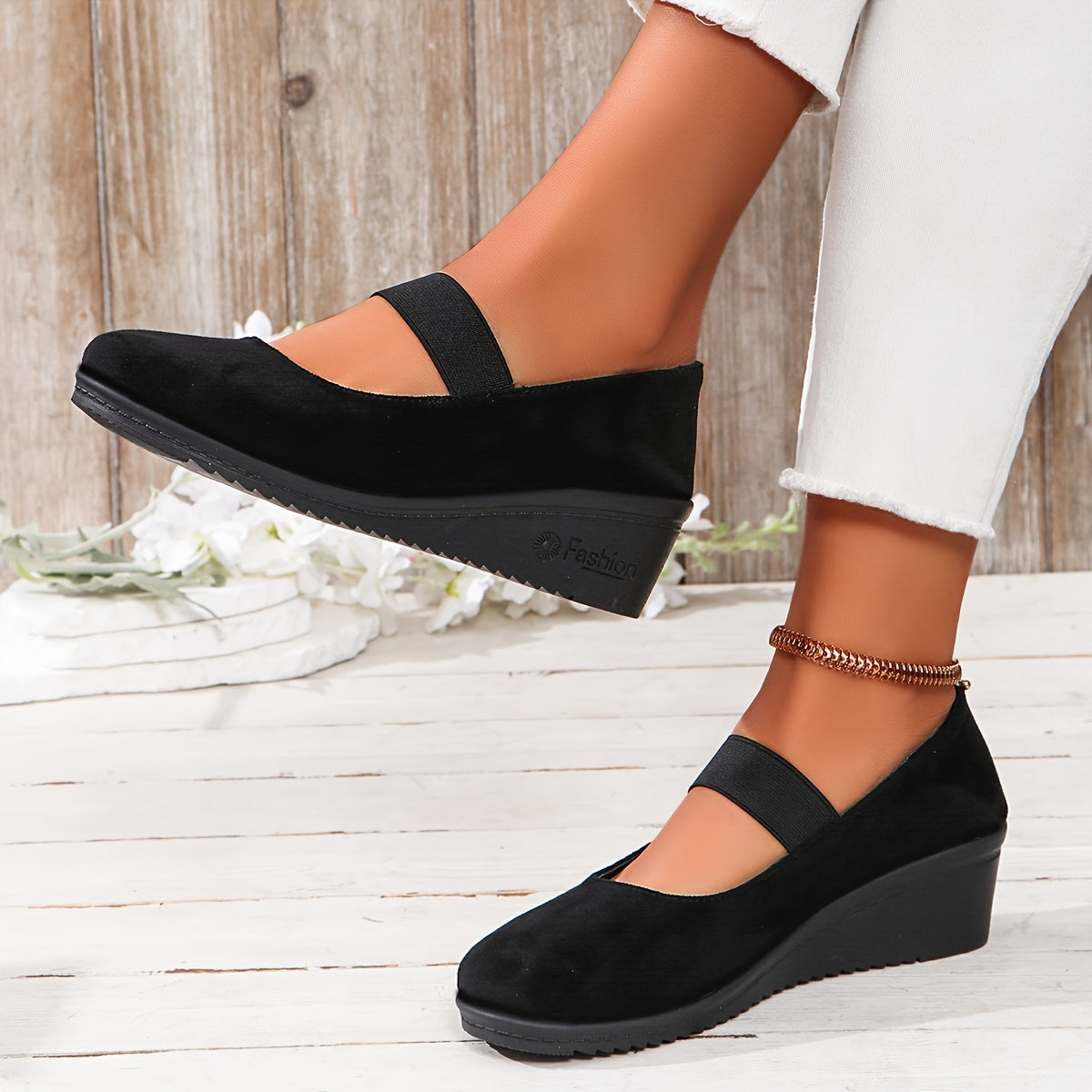 Amelia | Wedge Shoes with Single Strap Design